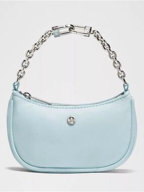 lululemon athletica Pale Blue Mini Shoulder Bag with Silver Chain